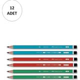 Faber-Castell Mercanlı Kurşun Kalem 12 Adet Dayanıklı Gövde ile Konforlu Yazım Deneyimi