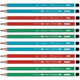 Faber-Castell Mercanlı Kurşun Kalem 12 Adet Kırmızı Mavi Yeşil Renkler Okul ve Büro İçin