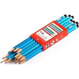 Faber-Castell Mercanlı Kurşun Kalem 12'li Mavi Renkli Ergonomik Tasarım ile Konforlu Yazım