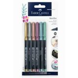 Faber Castell Metalık Karısık Renk 6 Lı Keçe Uçlu Kalem