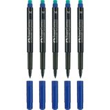 Faber Castell Multimark 1525 M 1.0 mm Mavi 5 Adet Renkli Asetat Kalemi