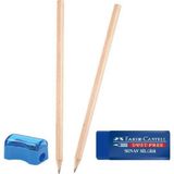 Faber-Castell Natural Ösym Kalemi Kurşun Kalem Sınav Seti (4 Kalem, 1 Kalemtıraş, 1 Sınav Silgisi)