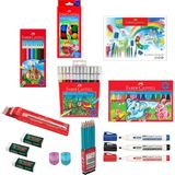 Faber-Castell Okul Öğrenci Kırtasiye Boya Seti 12'li Pastel Sulu Kuru Kalemler 40 Parça