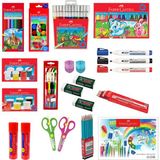 Faber-Castell Okul Öğrenci Kırtasiye Boya Seti 24 Parça Renkli Çocuklar İçin Eğlenceli