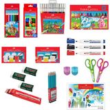 Faber-Castell Okul Öğrenci Kırtasiye Boya Seti OFISINN-043 12'li Pastel, Sulu, Kuru Boya ve Keçeli Kalemler ile 43 Parça