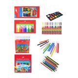 Faber Castell Okul Seti 3 - Kuru Boya, Suluboya, Keceli Kalem, Pastel Boya ( 12 Renk)