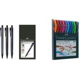 Faber Castell Okul ve Sınav Seti 1425 Tükenmez Kalem 10 Renk ve 3 Adet Econ 0.7 Uçlu Kalem - Çok Renkli - Standart
