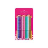 Faber Castell Parlak Renkler Kuru Boya Kalemi Seti, 12 Renk, Metal Kutu, Pembe 400540201737984