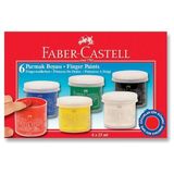 Faber-Castell Parmak Boyası 6 Renk 25 ml 1 Paket 6 Lı Parmak Boya Anasınıfı Okul Öncesi Kreş Etkinlik - Renkli - Standart