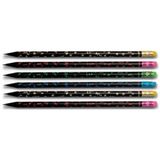 Faber Castell Party Silgili Yuvarlak Kurşun Kalem Siyah Ahşap 6 Lı Paket MRKZS34604