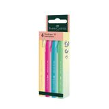 Faber Castell Pastel 4'lü Fosforlu Kalem, İnce Uç, Yumuşak Renkler