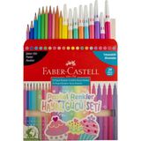 Faber-Castell Pastel Renkler Hayal Gücü Seti 10 Keçeli Kalem + 10 Boya Kalemi - 20 Renk