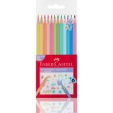 faber-castell pastel renkler üçgen kuru boya kalemi 12 renk - Yok
