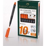 Faber-Castell Permanent Asetat ve Cam Kalemi M Uç (1.0 Mm) Turuncu - 10 Adet Toptan Paket