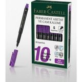 Faber-Castell Permanent Asetat ve Cam Kalemi S Uç (0.4 Mm) Mor - 10 Adet Toptan Paket