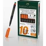 Faber-Castell Permanent Asetat ve Cam Kalemi S Uç (0.4 Mm) Turuncu - 10 Adet Toptan Paket
