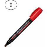 Faber Castell Permanent Markör 54 Kesik Uç Kırmızı Kalem 12'li