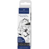 Faber-Castell Pitt Artist Pen Manga Seti,4'lü Siyah Kalem Seti, Manga ve Çizim İçin İdeal