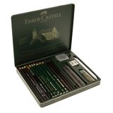 Faber-Castell Pitt Grafit Sanat Seti, Siyah, 19 Parça, Kömür Kalem ve Aksesuarlarla, Gölgelendirme ve Eskiz İçin