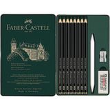 Faber-Castell Pitt Matt Dereceli Kalem Seti 11 Parça Ultra Mat Siyah Ton Özellikli Kalemler