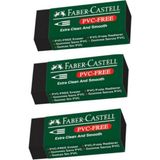 Faber Castell Pvc Free 3'lü Büyük Boy Siyah Silgi