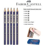 Faber Castell Resim Kalemi Faber Dereceli Kalem Seti Karakalem Seti HB-2B-4B-6B-8B 5'li Set (Siyah)