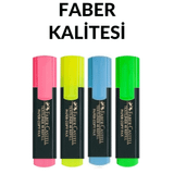 Faber Castell Sarı Pembe Mavi Yeşil 4'lü Fosforlu Kalem Seti