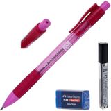 Faber-Castell Sınav/eskiz Versatil Kalem Bordo + Kalem Ucu + Silgi