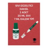 Faber Castell SIVI DÜZELTİCİ DAKSİL 2 ADET 20 ML SIVI 7 ML KALEM TİPİ