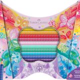 Faber-Castell Sparkle Boya Kalemi, 20’li, Kelebek Şeklinde Metal Kutu, Efektli ve Pastel Renkler, Kırılmaya Dayanıklı Uçlar, Özel Kelebek Etiketi İçerir