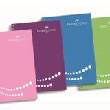 Faber-Castell Spiralli Defter Plastik Kapak Çizgili 100 YP A4 Renkli Kenar 5075 400151