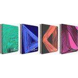 faber-castell spiralli defter plastik kapak waves 80 yaprak kareli (4 lü paket) - 1