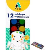 Faber-Castell Sulu Boya 12 Renk Orta Boy Adel Sulu Boya 12 Renk Orta Boy Fırça - Renkli