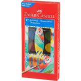 Faber-Castell Suluboya 12 Renk, Küçük Boy, Parlak ve Örtücü Renkler, Kağıt Yüzeylere Uygun, Karışabilir