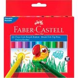 Faber-Castell Süper Yıkanabilir Fırça Uçlu Keçeli Kalem 10 Renk (555010)