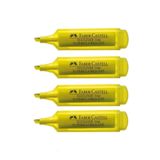 Faber Castell Textliner 1546 Fosforlu Kalem Seti, 4'lü, Sarı, Şeffaf Gövde