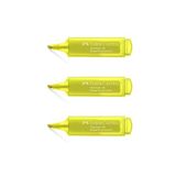Faber-Castell Textliner 46 Fosforlu Kalem, Şeffaf Gövde, Sarı, 3 Adet