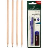 Faber-Castell Tri Click Mor ve Faber-Castell 4'lü Natural Ösym Kalemi