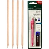 Faber-Castell Tri Click Pembe ve Faber-Castell 4'lü Natural Ösym Kalemi