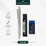 Faber-Castell Tri Click Soft Retro 0,7 Krem Versatil Kalem+0,7 Uç+Orta Boy Sınav Silgisi