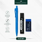 Faber-Castell Tri Click Soft Retro 0,7 Mavi Versatil Kalem+0,7 uç+Orta Boy Sınav silgisi ST12453