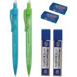 Faber-Castell Tri Click Versatil Kalem 0.7 mm 2'li + 0.7 mm Uç 2'li + Sınav Silgisi 2'li