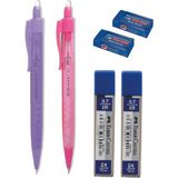 Faber-Castell Tri Click Versatil Kalem 0.7 mm 2'li Renkli Uç 0.7 mm ve Sınav Silgi 2'li Set