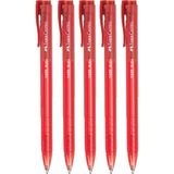 Faber-Castell Tükenmez Kalem 1.0 Açık Kırmızı 5 Adet Auto Basmalı Kullanım İçin
