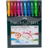 Faber-Castell Tükenmez Kalem Seti, 10 Adet, 0.7 mm Uç, Yumuşak Yazım, Ergonomik Tutuş, Renkli Karışı - Standart