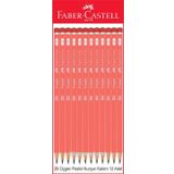 Faber Castell Üçgen 2B Kurşun Kalem Pastel Pembe 12 adet