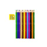 Faber Castell Üçgen Soft Jumbo 12 Renk + Kalemtraş Kuru Boya