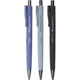 Faber-Castell Versatil Uçlu Kalem 0.7 mm Gri Plastik Gövde Ergonomik Kaymaz Yüzeyli 3'lü Set