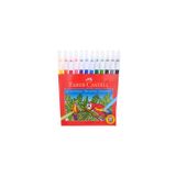 Faber Castell Yıkanabilir Keçeli Kalem, 12 Renk, Su Bazlı Mürekkep, Canlı ve Parlak Renkler, Ergonomik Yazım