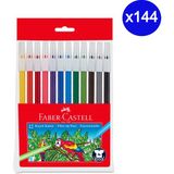 Faber Castell Yıkanılabilir 12 Renk Keçeli Kalem 144 Adet